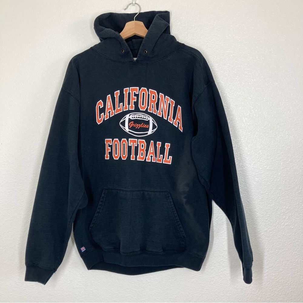 Vintage California Grizzlies Hoodie Sweatshirt L Team Black Made in USA